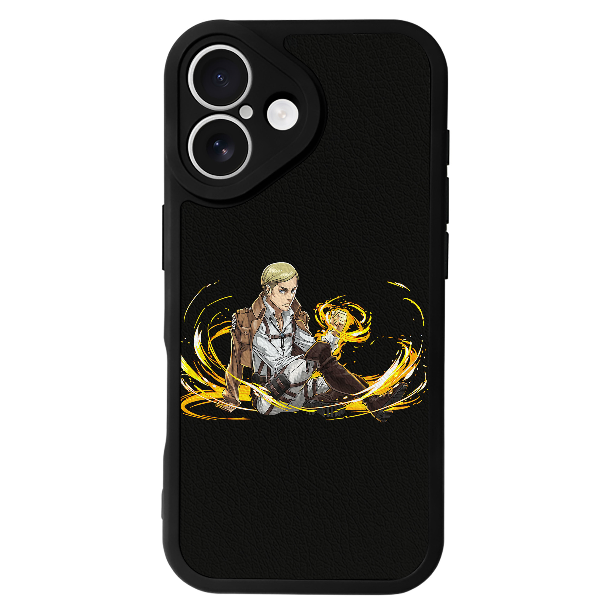（画像用） 進撃の巨人 エルヴィン・スミス Attack on Titan Erwin Smith 【iPhone 16シリーズ対応】シリコンスマホケース（レザー調） 材質：シリコン